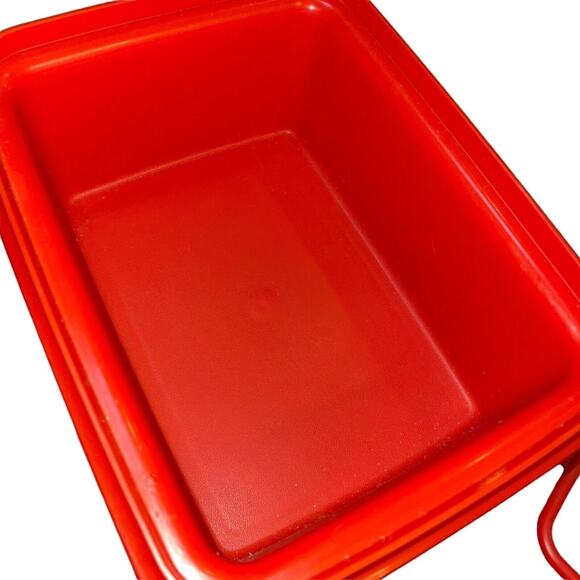 Vintage Tupperware Pak N Carry Lunch Box Handle Sandwich 1254 1255 Paprika Lot 2 - Picture 7 of 9